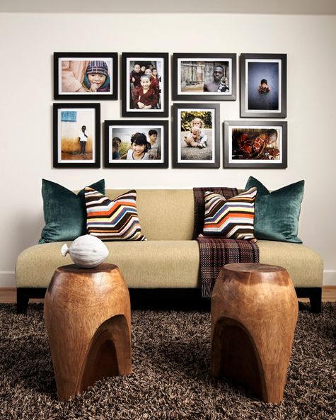 family photos above your sofa