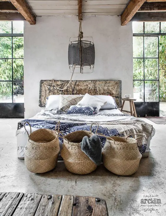 baskets with handles for bedroom storage
