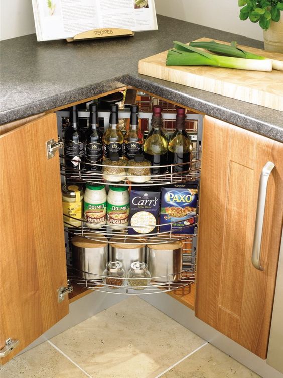 20 Practical Kitchen Corner Storage Ideas - Shelterness