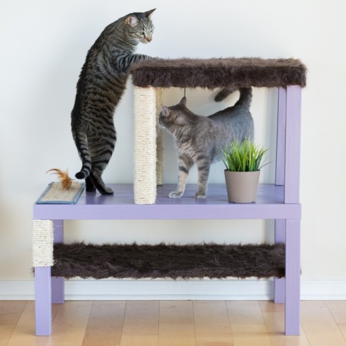 Condomínio impressionante do gato de DIY das tabelas de IKEA