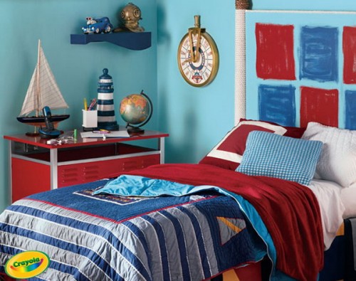 boys bedrooms nautical themed navy theme bedroom rooms shelterness young inspire colors