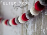 DIY Felted Wool Christmas Garland