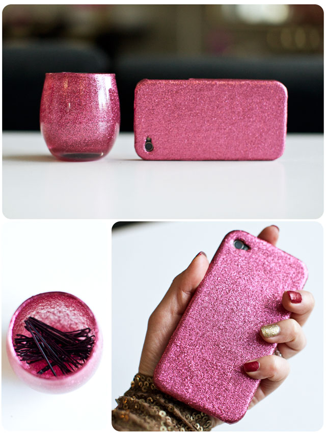Chic DIY Glittered iPhone Case