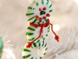 Baked Peppermint Candy Snowman Ornament