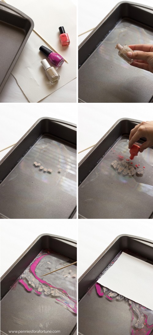 10 minute DIY Marble Art Using Nail Polishes