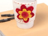 Felted DIY Floral Cup Cozy