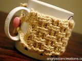 DIY Basketweave Stitch Coffee Mug Cozy