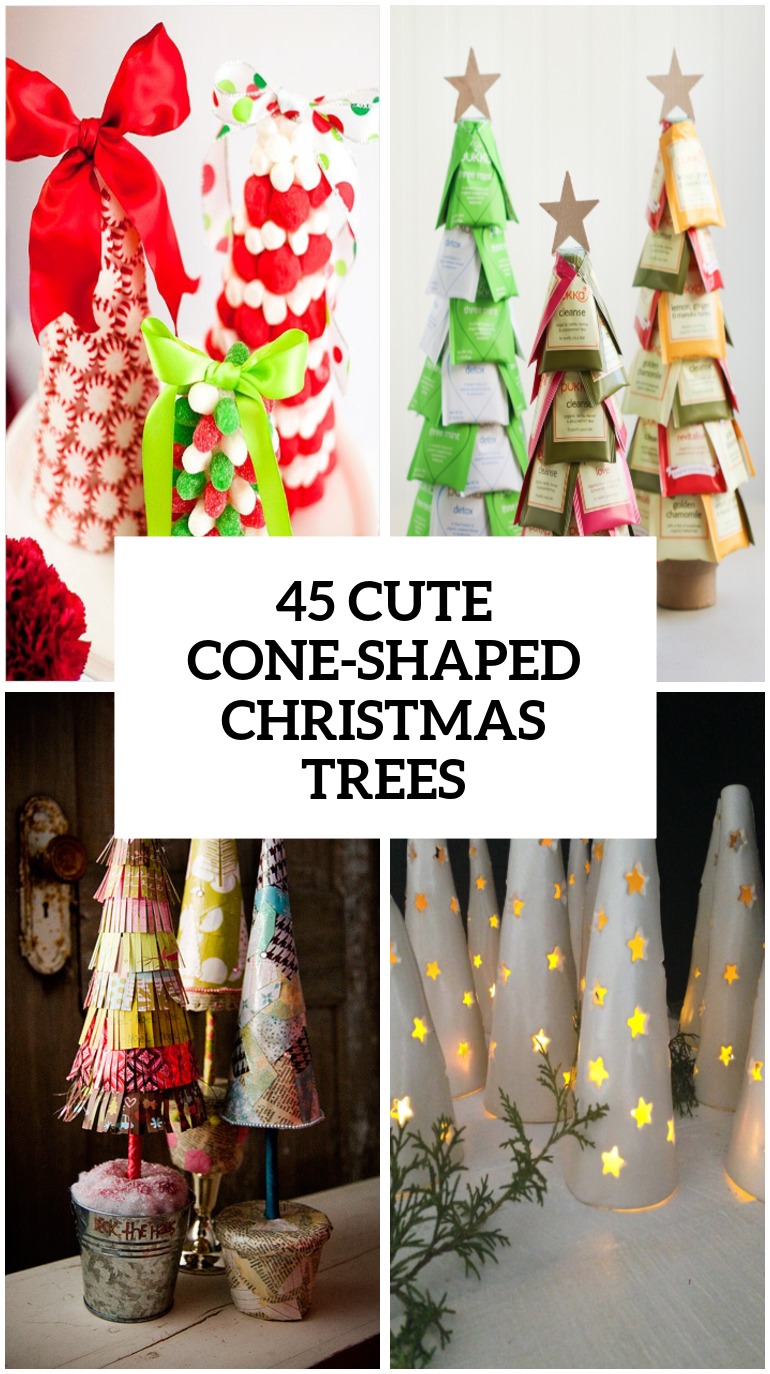 cute cone shaped christmas trees