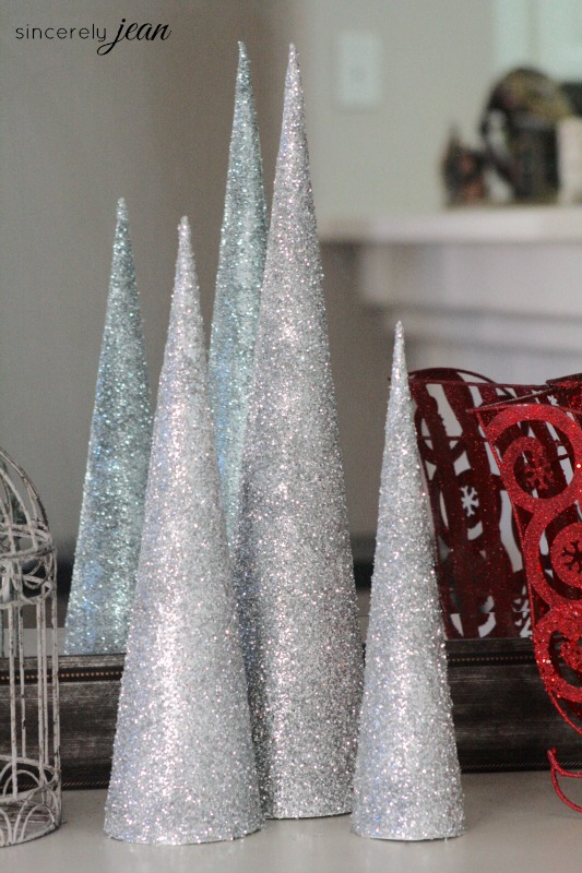 DIY glitter cone Christmas trees aren't hard to make but they definitely could add a sparkle to your holiday decor.
