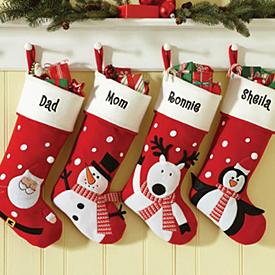 Santa, Penguin, Snowman or Reindeer are perfect decorations for stockings to make them more cool and fun.