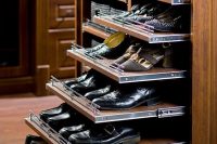 awesome pull-out shoe shelves could solve access problems for many wardrobes