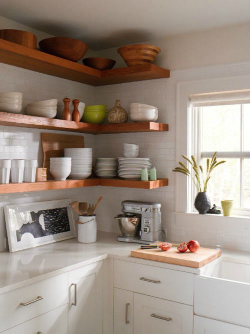 floating kitchen shelves are perfect to display your stuff