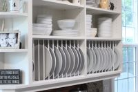 open kitchen cabinets is also a great alternative to standard upper-cabinets that is perfect to become a plate rack