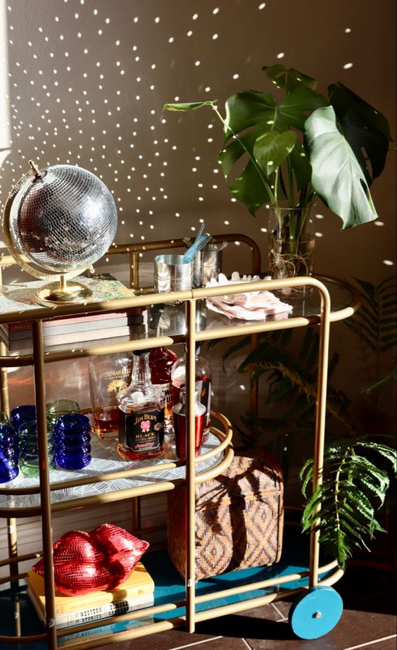 a disco ball and disco lips will fill your space with lights and fun and they look very whimsical and cool
