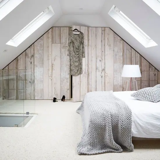 modern scandinavian inspired attic bedroom design