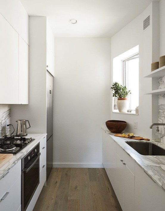 Minimalist and Small but Smart kitchen design (via digsdigs)