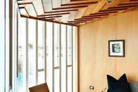 modern interiors could use a touch of wood on a ceiling