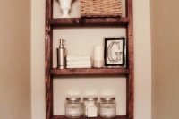 super simple over the toiltet storage you can DIY