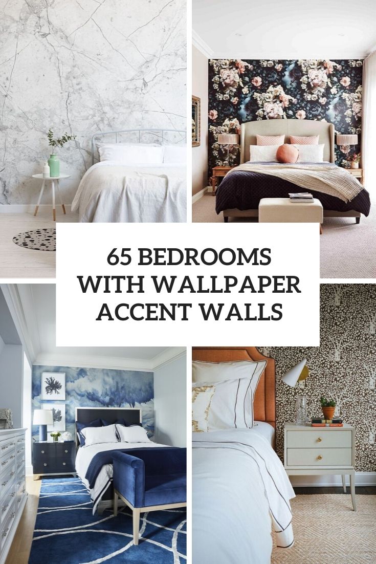 bedrooms with wallpaper accent walls cover