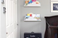 DIY cloud bookshelf ledges could display as kids books as family photos.