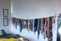 here is a great illustration of how scarf display could be used as a part of wall decor