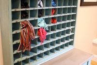vintage mail sorter is a perfect mudroom organizer