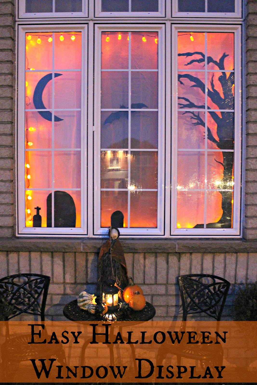 ideas to decorate windows with silhouettes on halloween