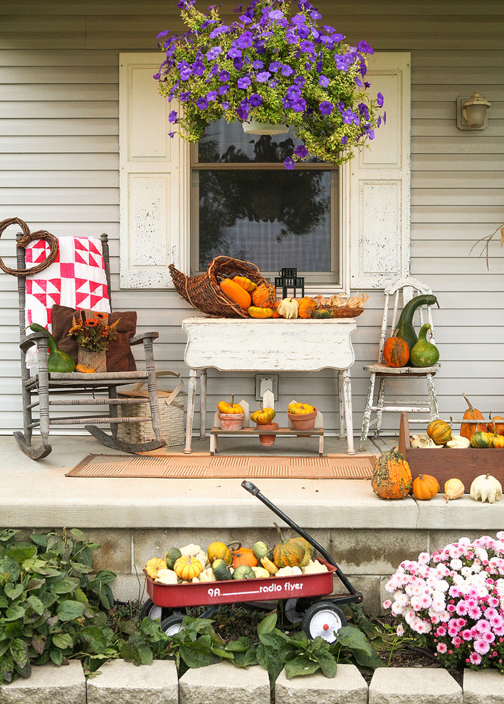 Vintage cart is a great base for your pumpkins and gourds display.