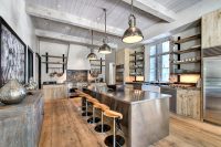 really spacious kitchen with lots of industrial elements
