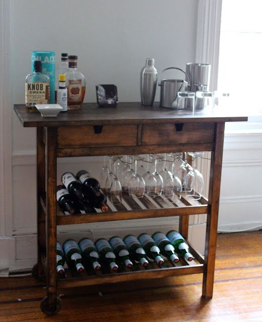 IKEA FORHOJA cart can easily become a home bar
