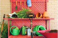 all-red potting station