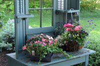 cute potting station with a real window
