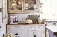 aged furniture looks great with modern kitchen tools