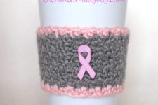 Breast Cancer Awareness Pink Ribbon Cup Cozy