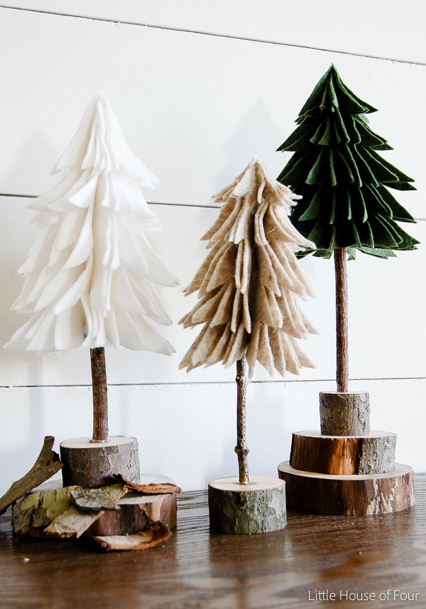 Budget Friendly DIY Rustic Felt Christmas Trees