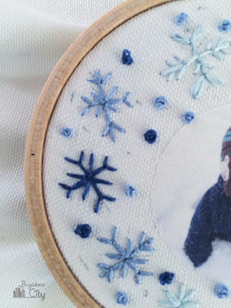 DIY Embroidered Photo Ornaments For Christmas