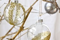 transparent glitter ornaments