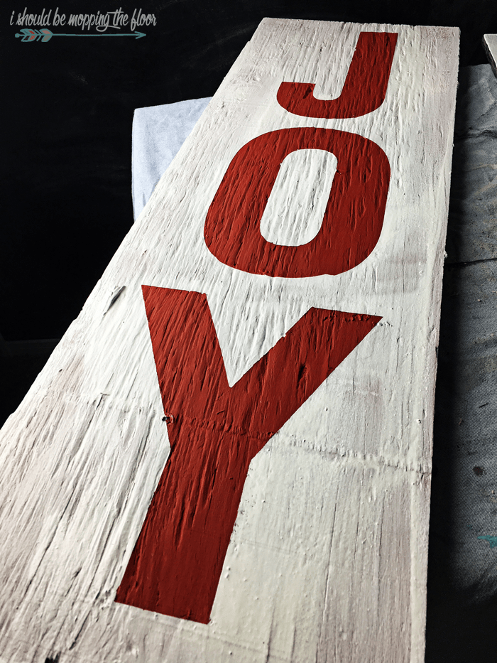 Picture Of diy weathered joy sign for coming holidays  6