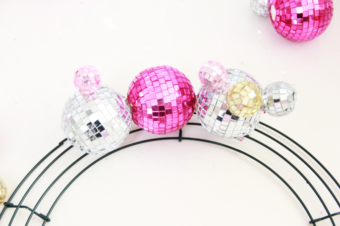 DIY Shining Disco Ball Wreath For Christmas And New Year