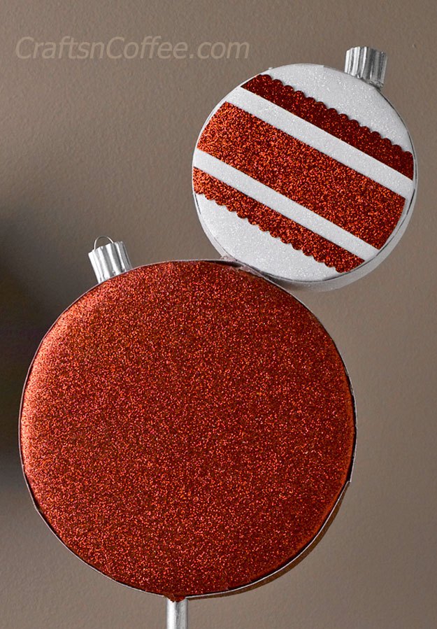 Sparkling DIY Christmas Ornament Topiaries