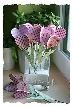 paper heart bouquet