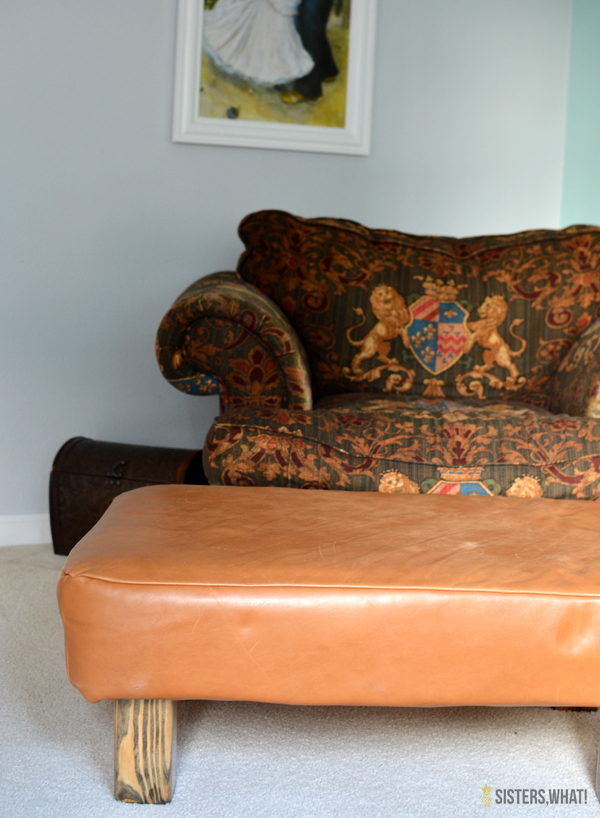 DIY Ottoman Makeover With Upholstery Leather