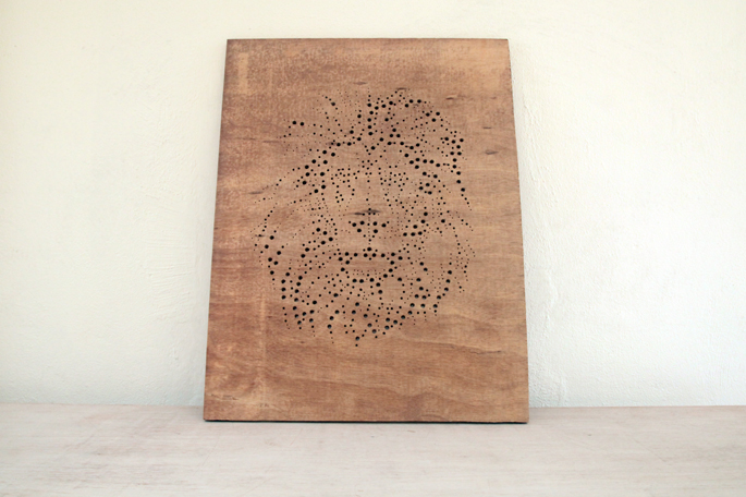 Picture Of diy plywood art board using a drill  5