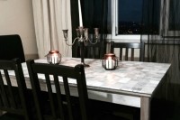 DIY marbled dining table