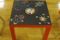DIY chalkboard table hack