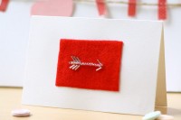 DIY Valentines Card Bead Embroidery Arrow