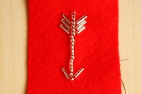 Valentines DIY bead embroidered arrow