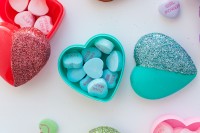 DIY glitter heart candy boxes