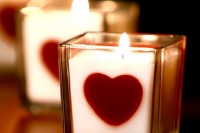 DIY heart embed candles