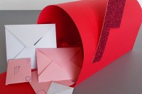 DIY red and glitter Valentine mailbox